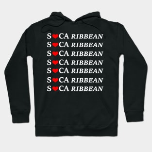 Soca Caribbean combined with So Caribbean in White Print Hoodie